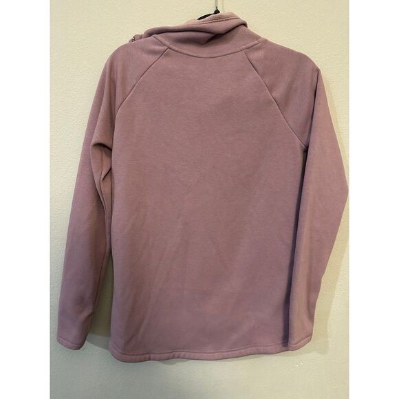 Athleta Cozy Karma Fleece Asym Pullover Sweatshirt Mauve Pink Size XS athleisure - Picture 8 of 9
